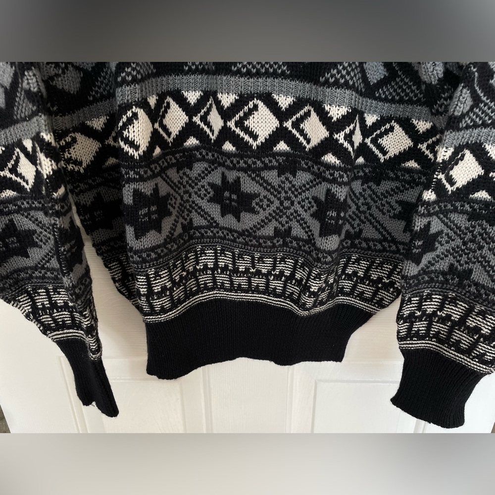 Vintage NILS XL wool Black‎ Winter Snow Ski Sweater 90s Extra Large Mens Women’s - Picture 4 of 8